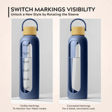 Borosilicate Glass Water Bottle 1000ml with Silicone Sleeve