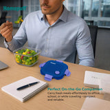 Eco-friendly BPA-free borosilicate glass lunch box for office, school, and meal prep - Blue