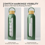 HomePuff borosilicate glass water bottle 1000ml with silicone sleeve