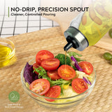 HomePuff borosilicate oil dispenser bottle set 500ml with floral design for kitchen cooking oils and vinegar