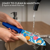 Homepuff's 3-piece kitchen knife set with sharp stainless steel blades, colorful coating, protective covers, and ergonomic non-slip handles. Perfect for chopping, slicing & meal prep.