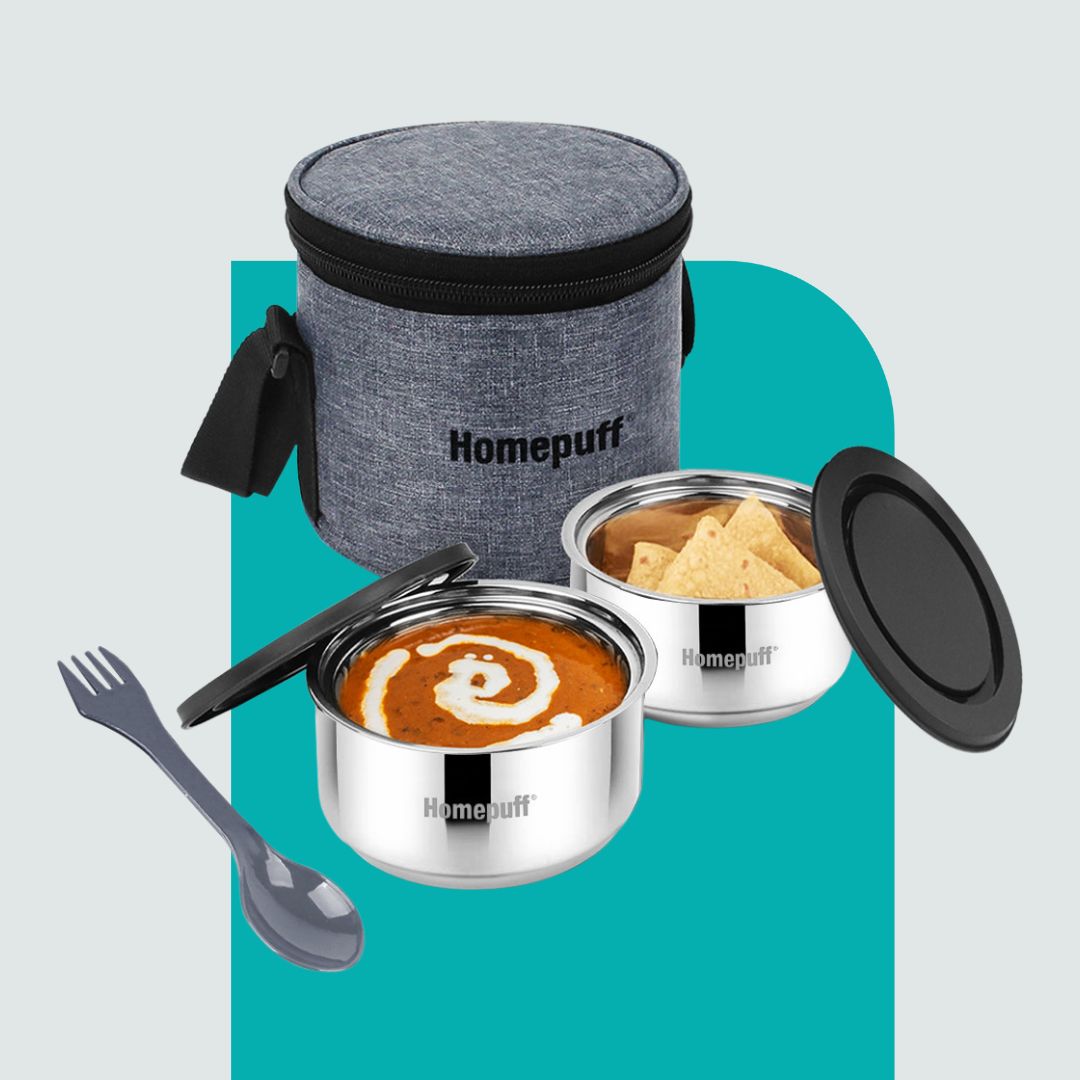 Steel Lunch Box, Set of 2 X 325ml