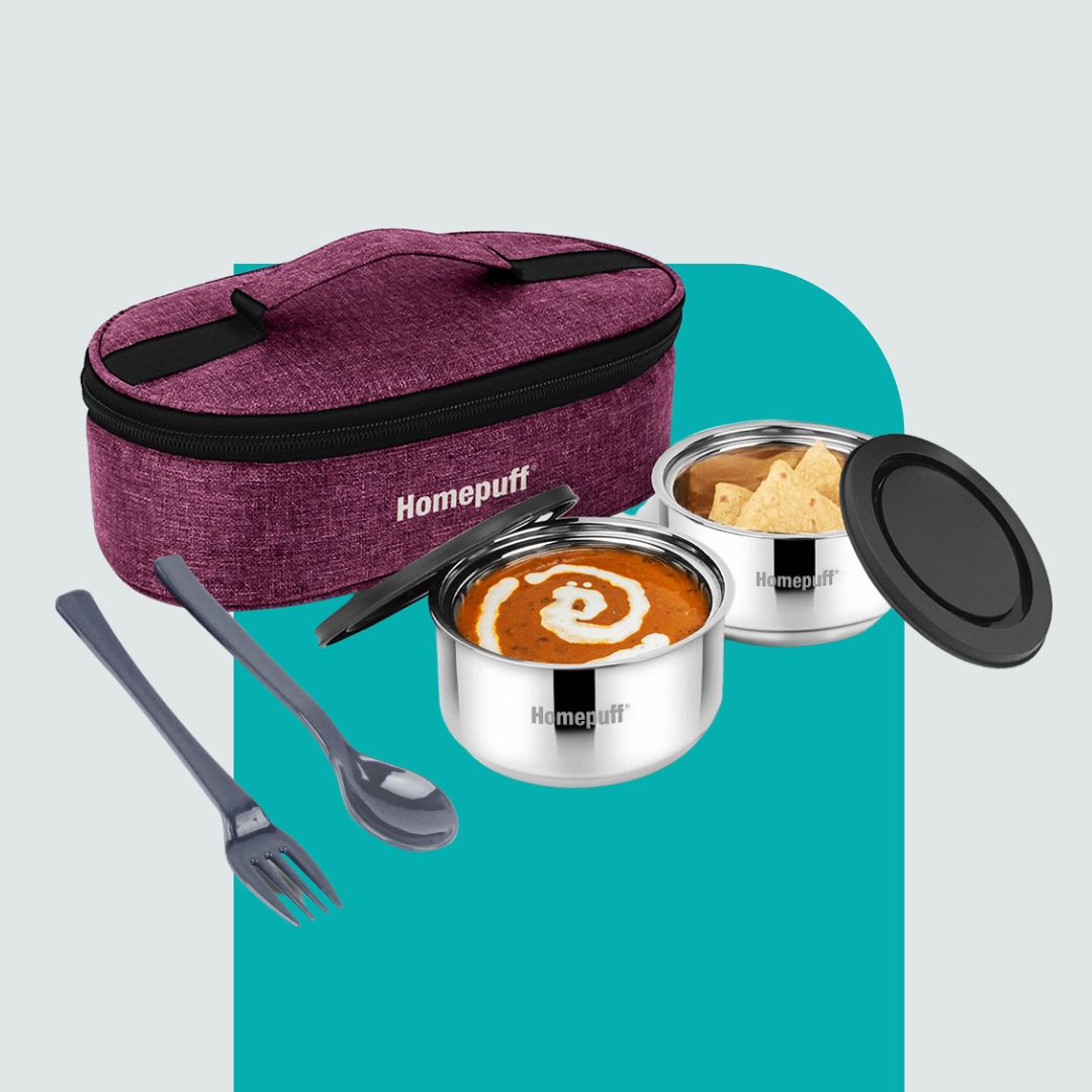 Steel Lunch Box, Set of 2 X 325ml