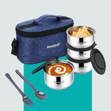 Steel Lunch Box- Set of 4 (2 X 325ml + 2 X 225ml)