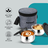Steel Lunch Box, Set of 2 X 325ml