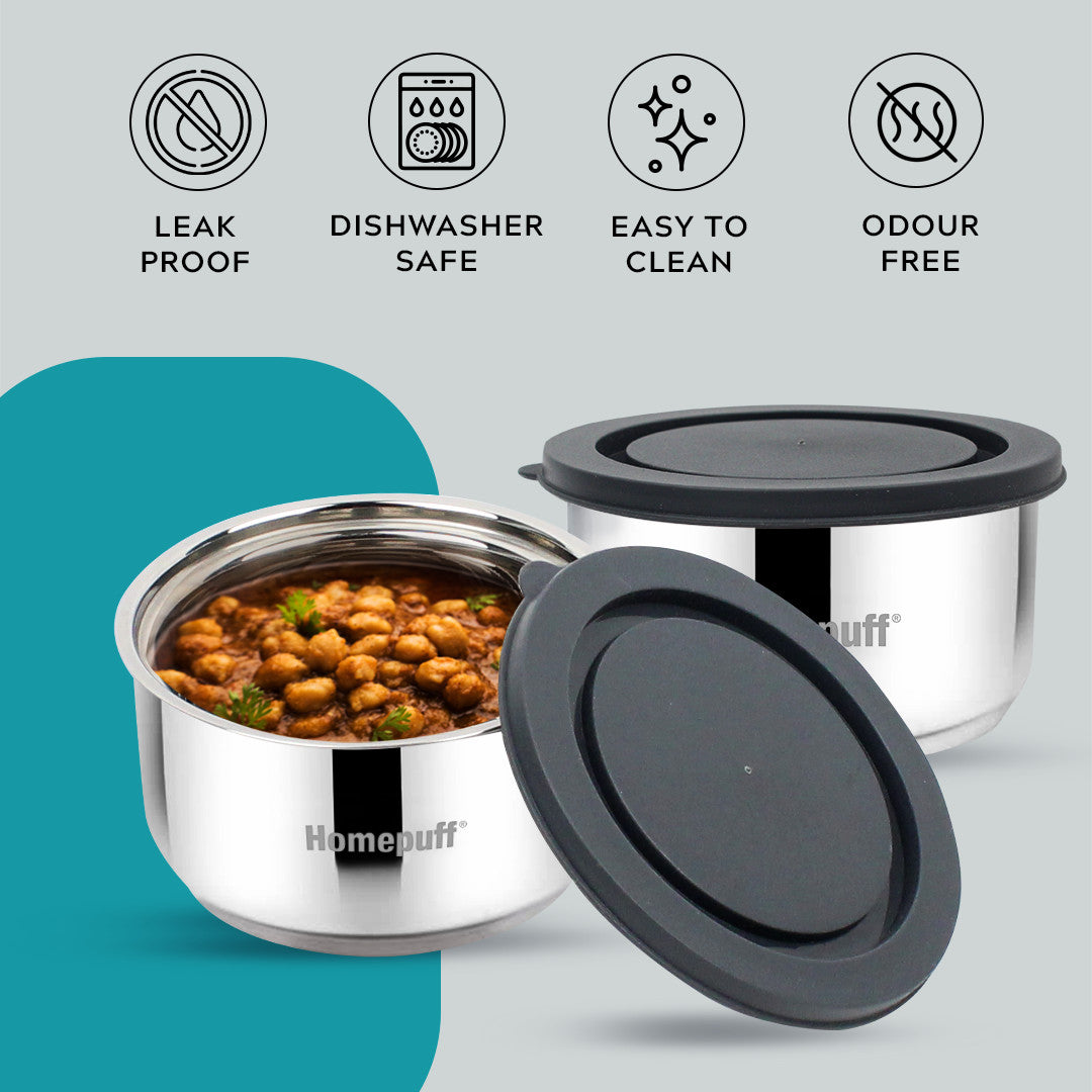Steel Lunch Box, Set of 2 X 325ml
