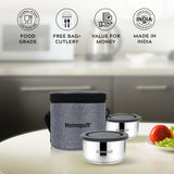 Steel Lunch Box, Set of 2 X 325ml