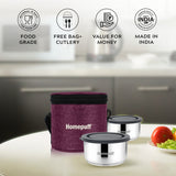 Steel Lunch Box, Set of 2 X 325ml