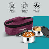 Steel Lunch Box, Set of 2 X 325ml