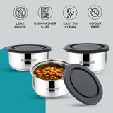 Steel Lunch Box- Set of 3 (2 X 325ml + 1 X 225ml)