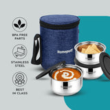 Steel Lunch Box- Set of 3 (2 X 325ml + 1 X 225ml)