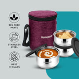 Steel Lunch Box- Set of 3 (2 X 325ml + 1 X 225ml)