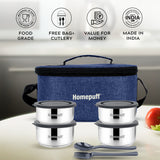 Steel Lunch Box- Set of 4 (2 X 325ml + 2 X 225ml)