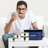Steel Lunch Box- Set of 4 (2 X 325ml + 2 X 225ml)