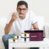 Steel Lunch Box- Set of 4 (2 X 325ml + 2 X 225ml)