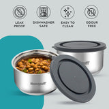 Steel Lunch Box- Set of 2, with Bag- Teal