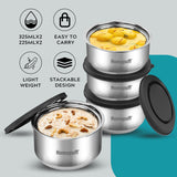 Steel Lunch Box- Set of 4, with Bag- Teal