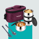 Steel Lunch Box- Set of 4 (2 X 325ml + 2 X 225ml)