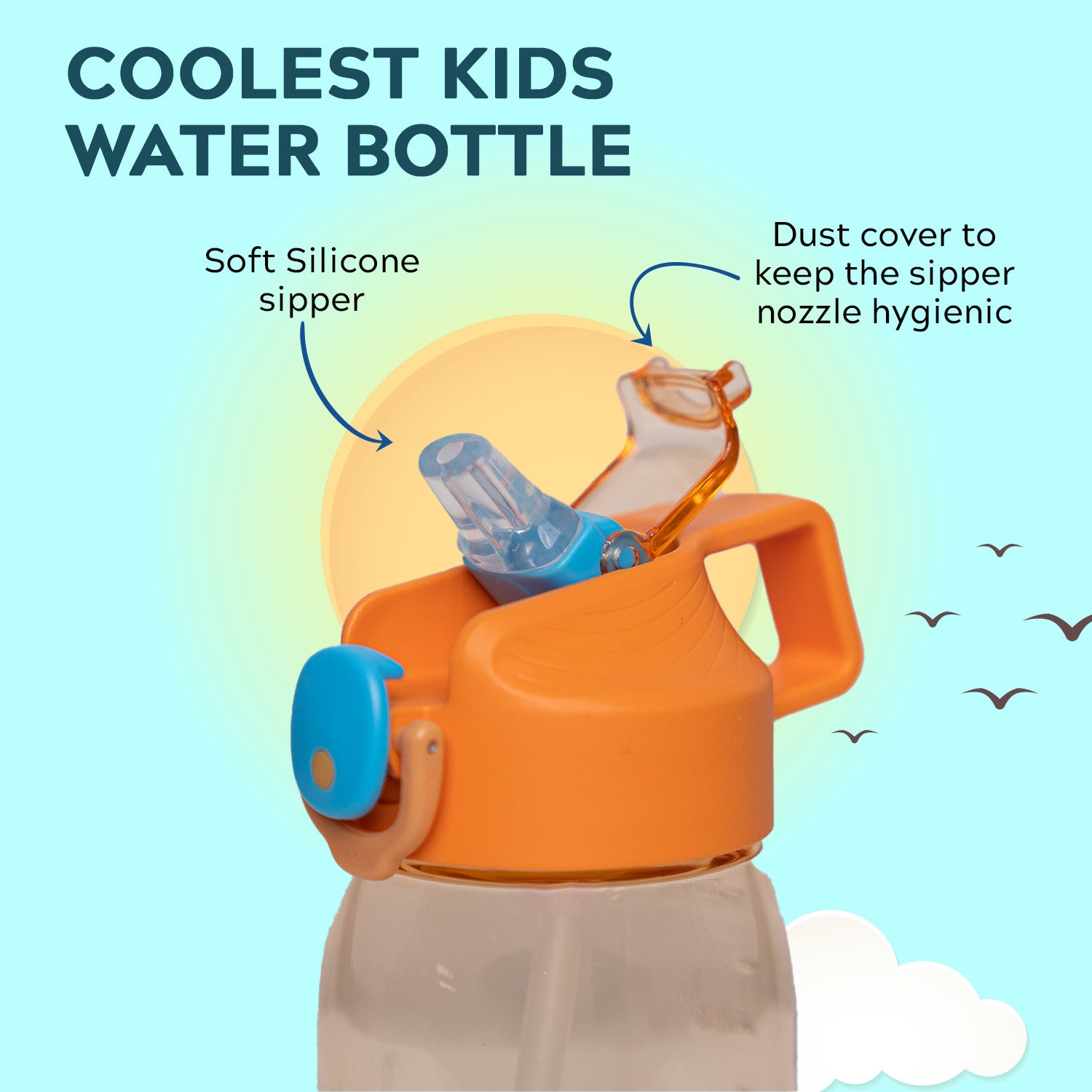 Rio Kids Water Bottle, 550ml, Orange