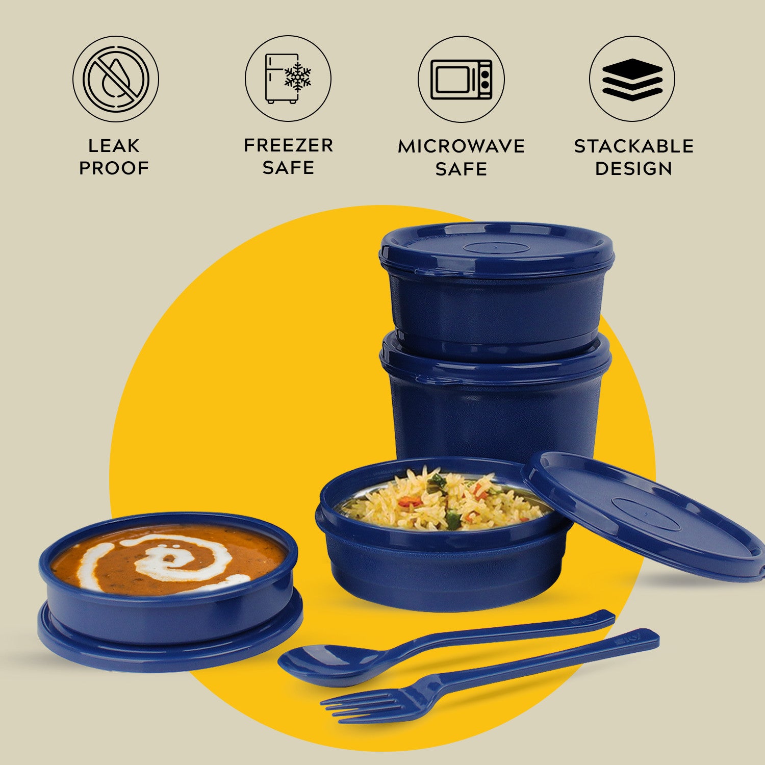 Steel Lunch Box, Set of 4