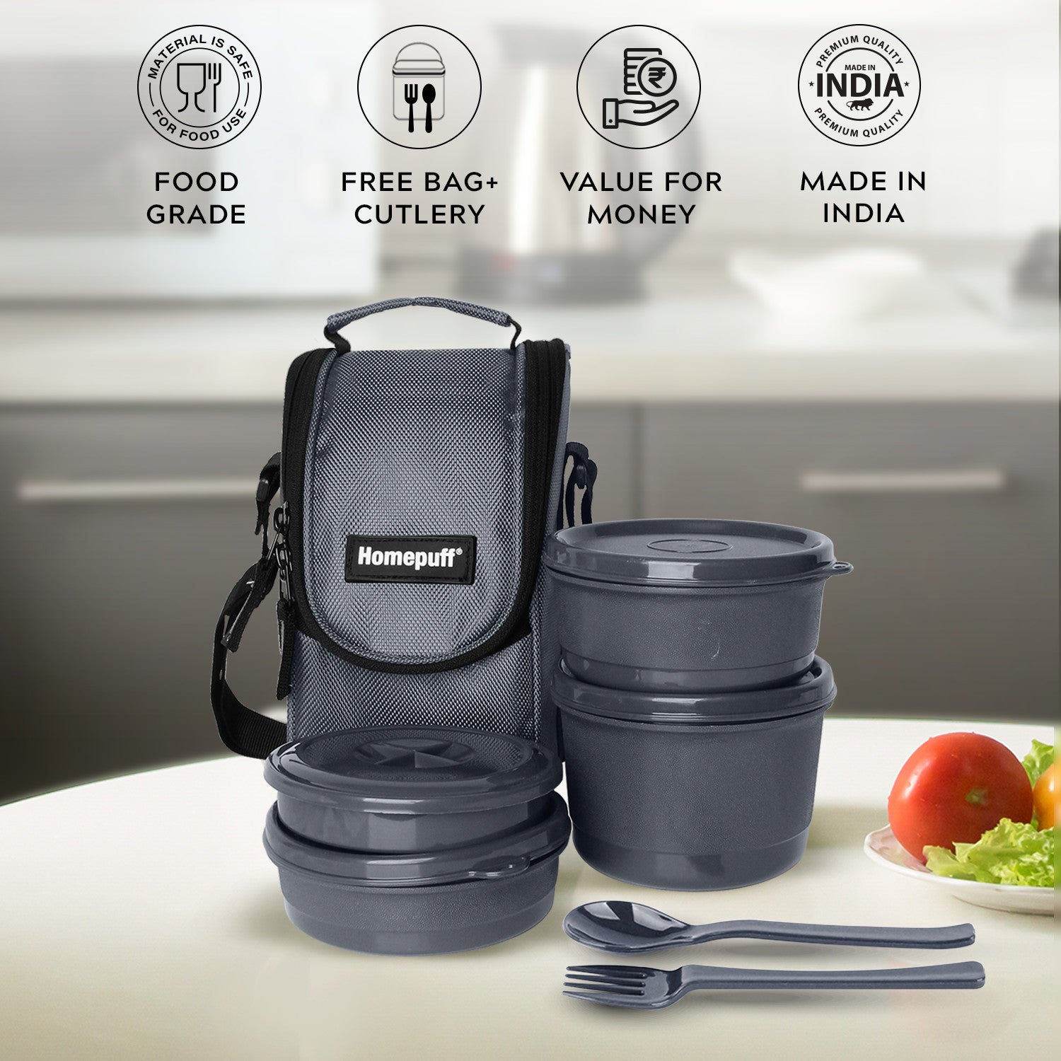 Steel Lunch Box, Set of 4