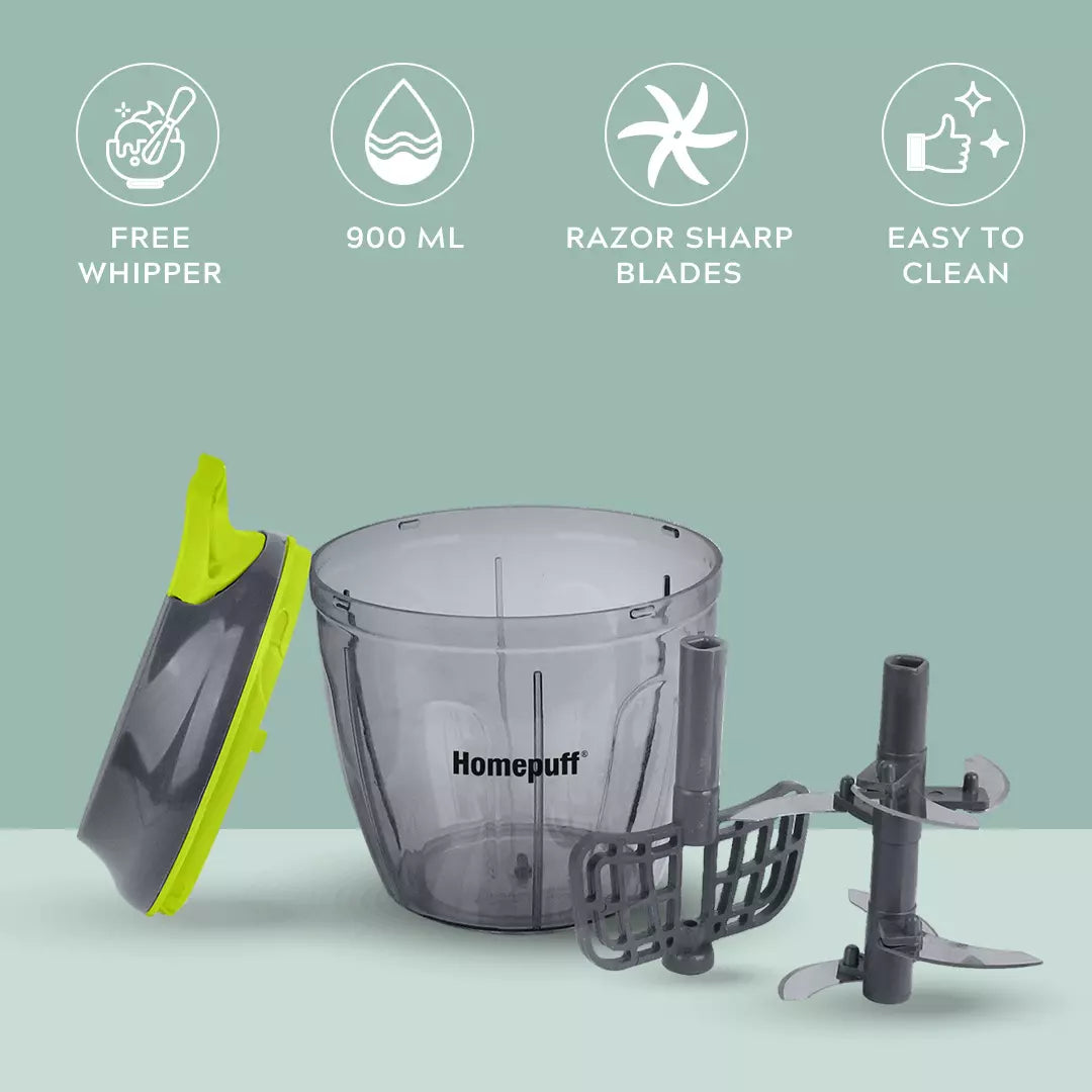 900Ml chopper with 6 blades and whipper
