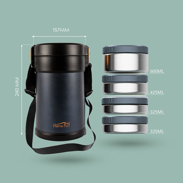 Homepuff Stainless Steel Insulated Lunch box 2.3L