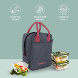 lunch Bag grey red
