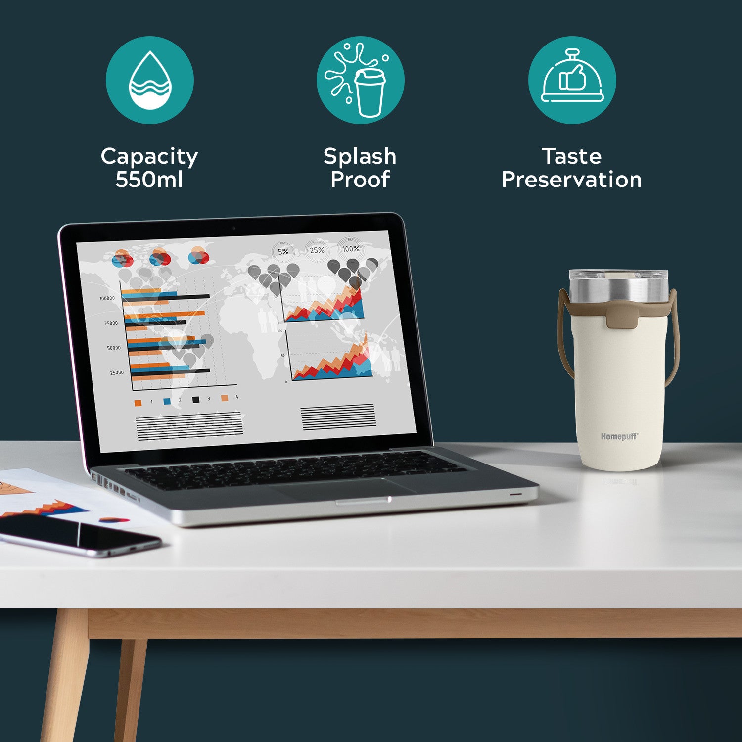 Pacific Coffee Tumbler- 550ML