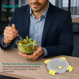 Home Puff Borosilicate Glass Lunch Box Set of 1 x 420ml. Airtight, Leakproof, Microwave & Freezer Safe Glass Tiffin 