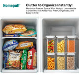 Home Puff airtight plastic food storage jars set of 6 (1100 ml total) white, BPA-free, stackable and dishwasher safe. Organize grains, pulses, cereals, dry fruits in your kitchen pantry effortlessly.