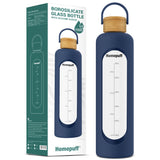 Borosilicate Glass Water Bottle 1000ml with Silicone Sleeve