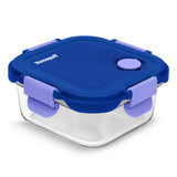 Home Puff borosilicate glass lunch box 320ml with airtight snap lock lid and air vent