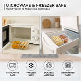 Homepuff Borosilicate Glass Lunch Box with 2 Compartments and Airtight Leak-Proof Lid
