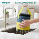 Home Puff Borosilicate Glass Lunch Box with Lunch Bag, Snap Lock, Airtight, Leakproof Lid 