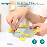 Home Puff Borosilicate Glass Lunch Box Set of 2 x 320ml | Airtight Leakproof Lid with Snap Lock  | Glass Lunch Box