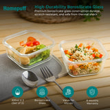 Borosilicate Glass Lunch Box with Lunch Bag, Snap Lock, Airvent, Airtight, Leakproof Lid  | Leakproof Glass Lunch Box