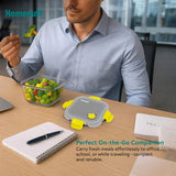 HomePuff Borosilicate Glass Lunch Box Set of 2 x 320ml | Airtight Leakproof Lid with Snap Lock  | Glass Lunch Box