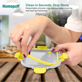 Home Puff Borosilicate Glass Lunch Box with Lunch Bag, Snap Lock, Airvent, Airtight, Leakproof Lid | Glass Lunch Box