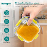 Home Puff Borosilicate Glass Lunch Box with Lunch Bag, Snap Lock, Airvent, Airtight, Leakproof Lid | Glass Lunch Box