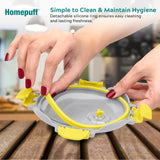 Home Puff Borosilicate Glass Lunch Box with Lunch Bag, Snap Lock, Airvent, Airtight, Leakproof Lid 