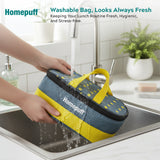 Home Puff Borosilicate Glass Lunch Box with Lunch Bag, Snap Lock, Airvent, Airtight, Leakproof Lid 