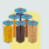 Plastic Storage Containers 6 Pack 1100 ml – Push-Open & Stackable