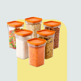 Airtight Plastic Food Storage Jars 6 Pack 1100 ml – Stackable