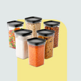Airtight Plastic Storage Containers 6 Pack – Plastic Food Storage Jars