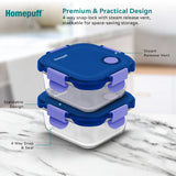 Homepuff Borosilicate Lunch Box Set of 2 Square-320ml