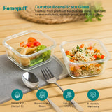 Homepuff Borosilicate Lunch Box Set of 2 Square-320ml