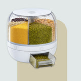 HomePuff 6-Grid Rotating Cereal Dispenser. This airtight dry food storage container keeps cereals, rice, grains, and snacks fresh and easily accessible. 