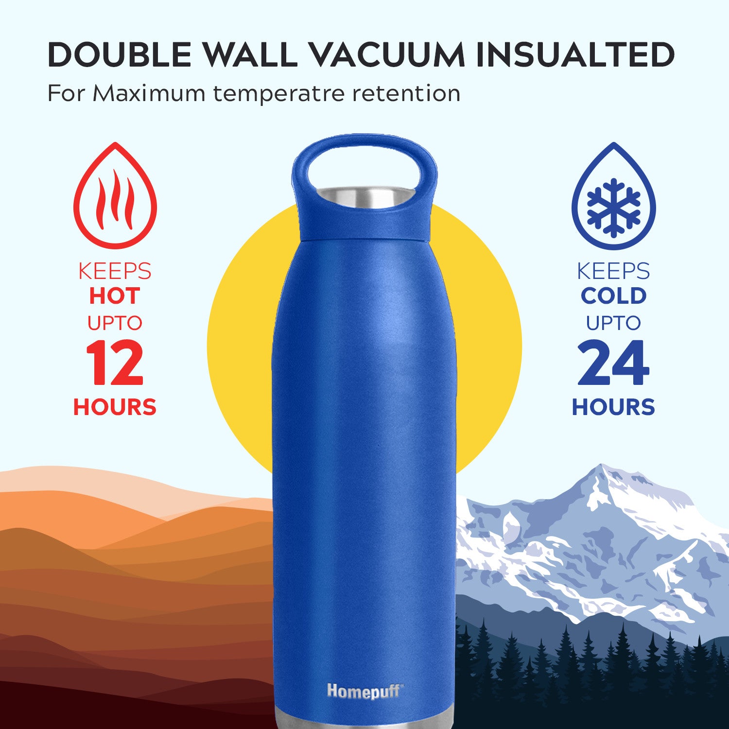 NEW OASIS DRINK BOTTLE 1 LITRE Double Wall Insulated Thermal Hot Cold Flask