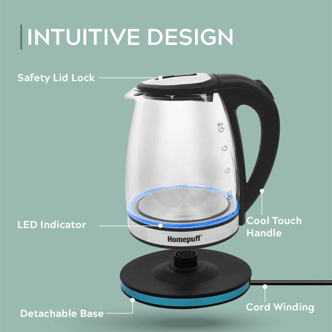 glass kettle with infuser